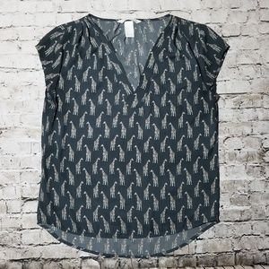 H&M Conscious Giraffe blouse size 4